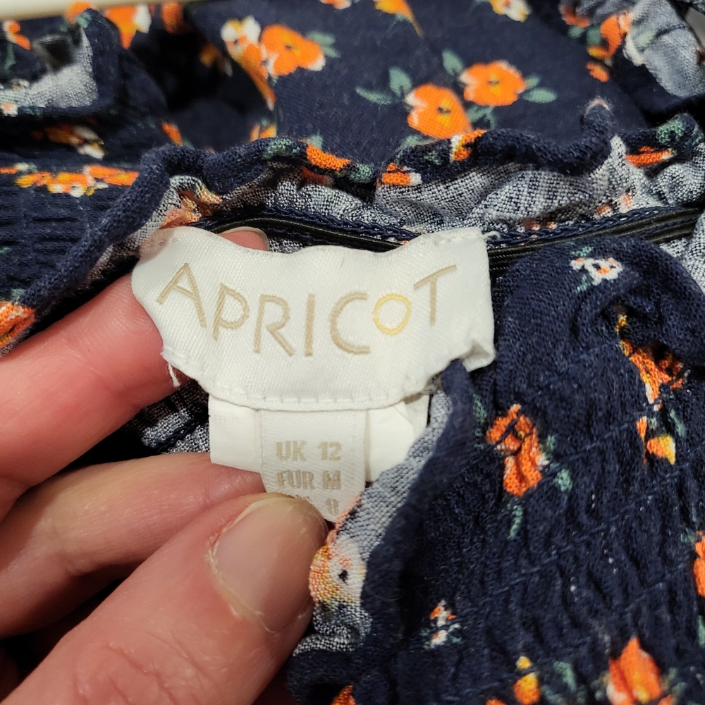 APRICOT Navy Dress with Orange Floral Design - Picture 3 of 4
